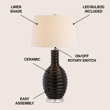 Dylan 29.5" Ceramic LED Table Lamp - JONATHAN Y